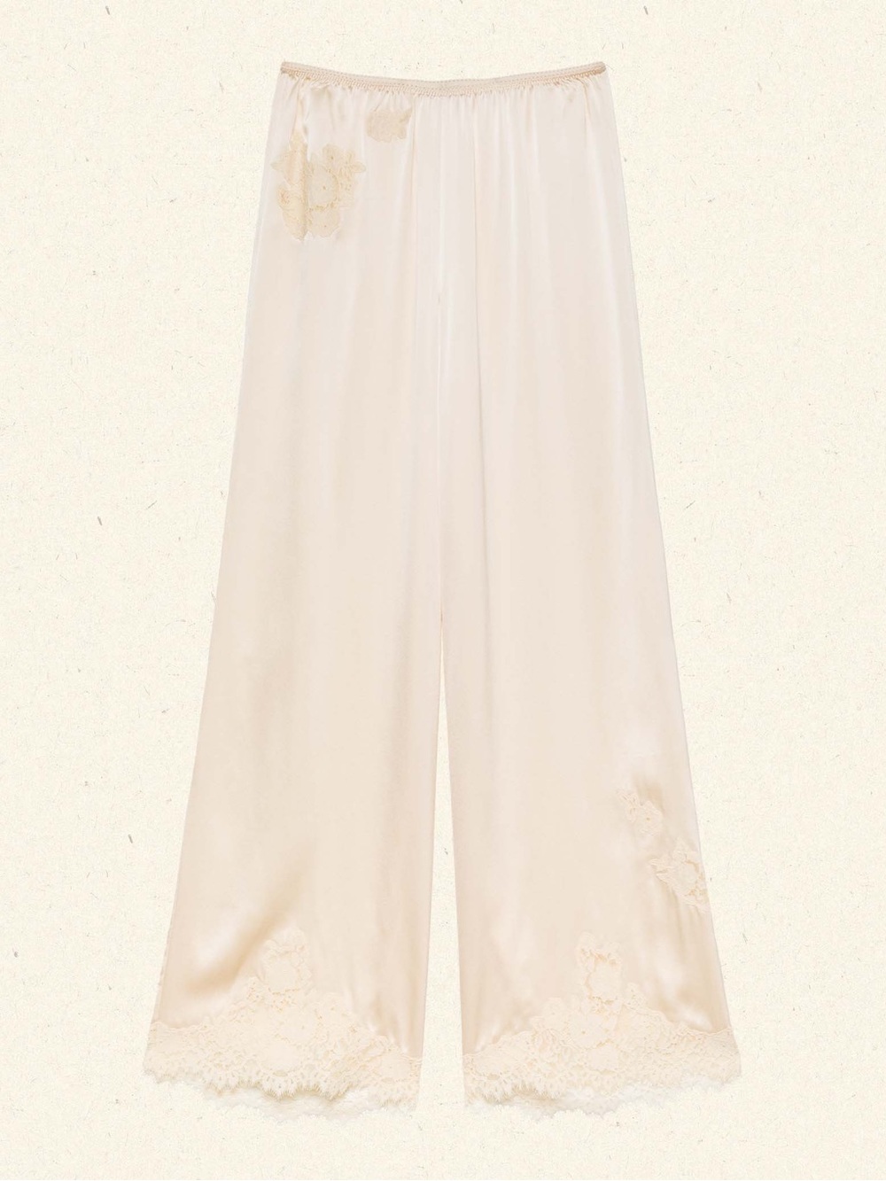 NWT Dôen Lavon Silk Lace-Trimmed Pants in Candlelight Size XXS - Picture 5 of 12